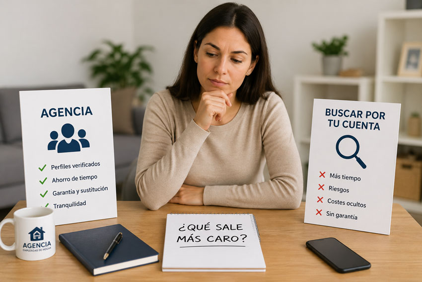 Agencia de empleadas de hogar vs. buscar por tu cuenta: ¿qué sale más caro?